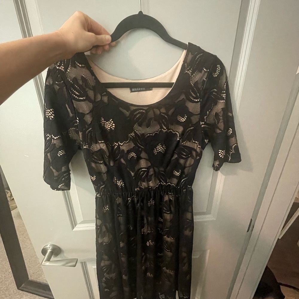 Mika Rose Knee Length Black Dress